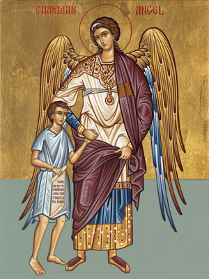 Guardian Angel with little boy 20th c 1AN20 