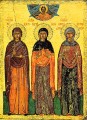 Ss. Thekla, Irene & Ephemia - 16th c. Cretan - (1TI10)